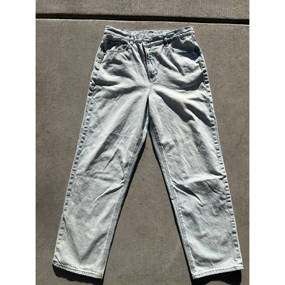 American Eagle Jeans Highest Rise Baggy Straight Strigid Denim Women's Size 14
